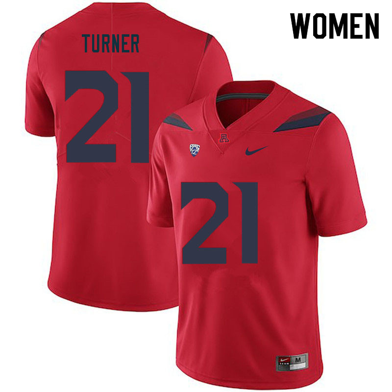 Women #21 Jaxen Turner Arizona Wildcats College Football Jerseys Sale-Red